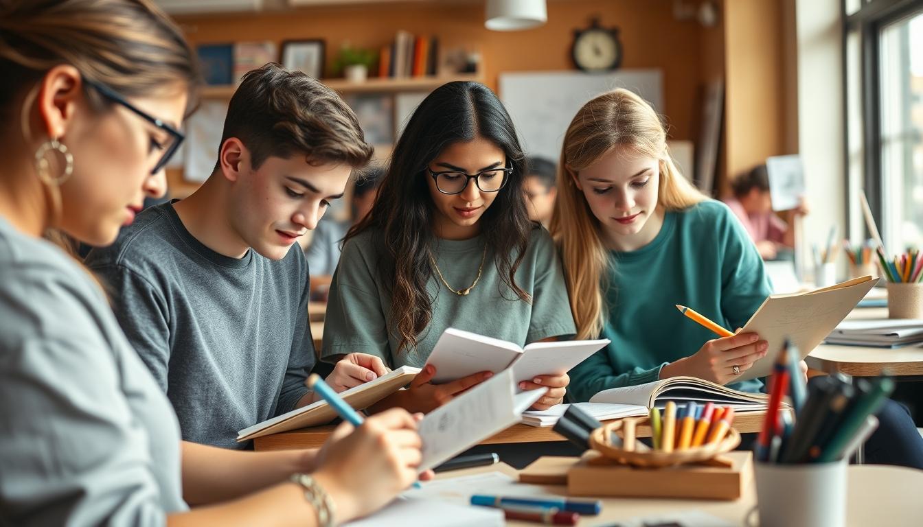 Students working in research laboratory